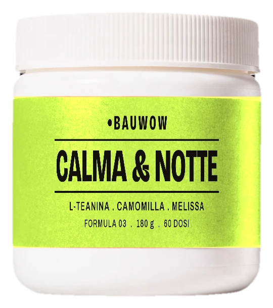 Barattolo BAUWOW Calma & Notte, etichetta lime